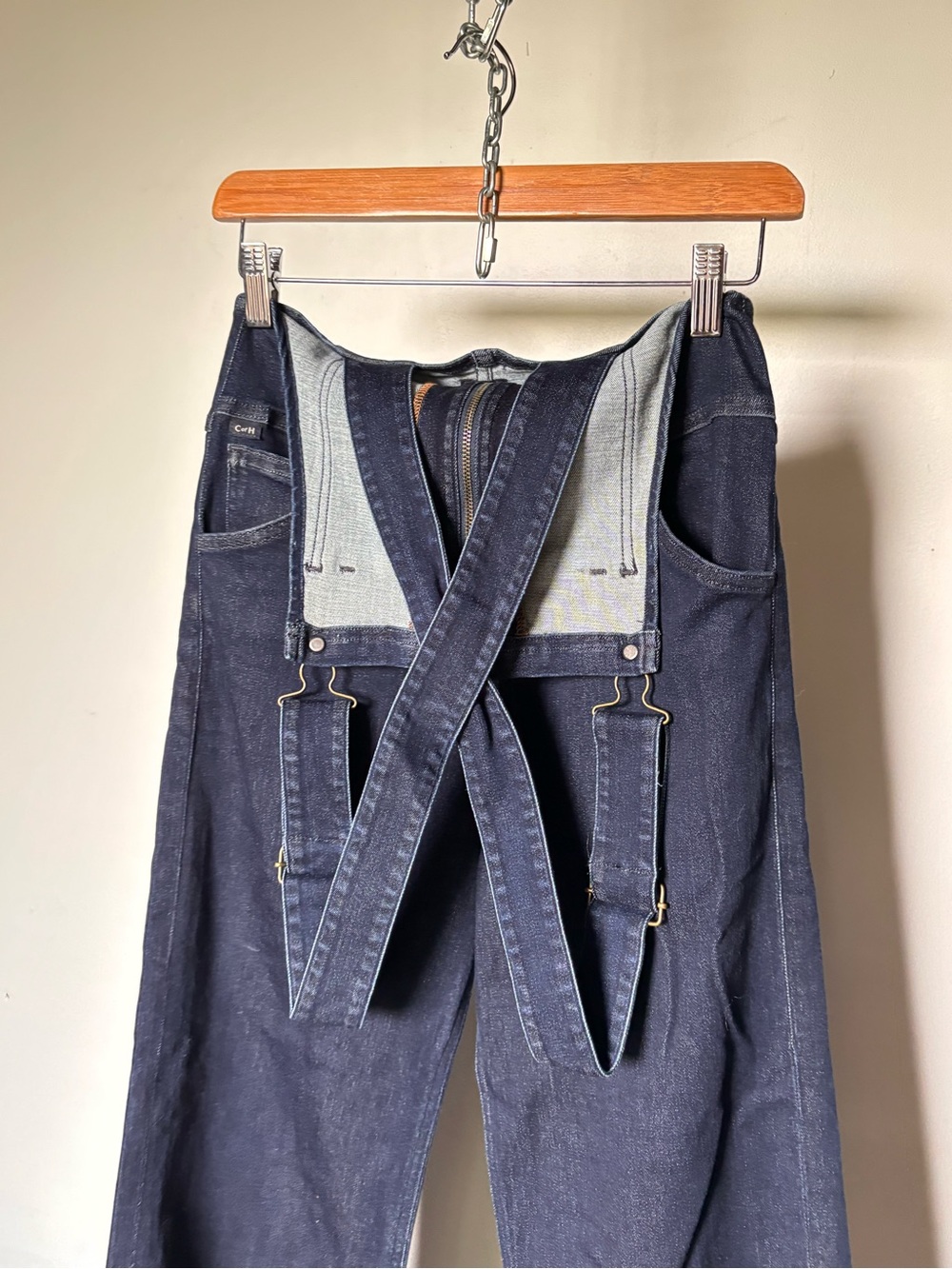 Citizens Of Humanity Dark Wash Denim Overalls Front Zip Adjustable Back - Picture 12 of 15